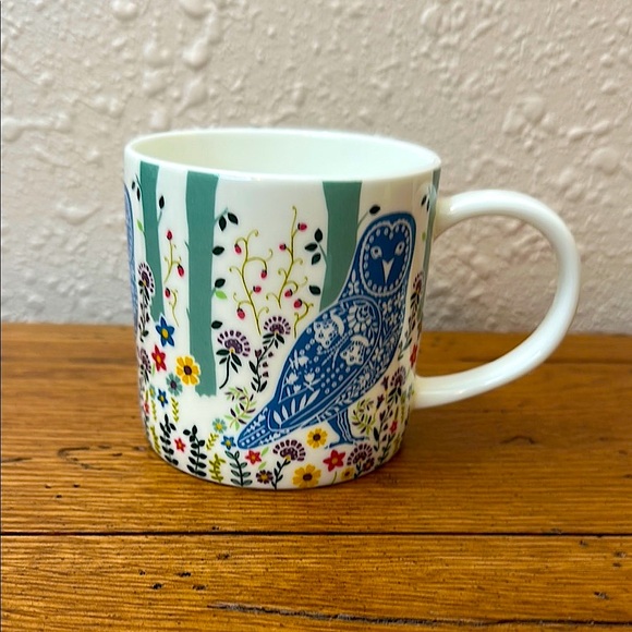 Ulster Weavers Woodland Owl Mug - Blue and Green - Bone China - Picture 1 of 7
